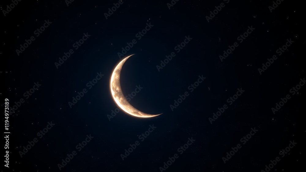 Fototapeta premium Starry Night Crescent Moon - Stunning Night Sky