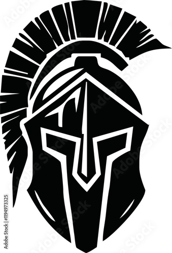 Spartan warrior helmet, symbol logo vector