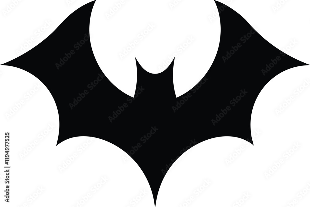 Fototapeta premium bat silhouette vector illustration black and white