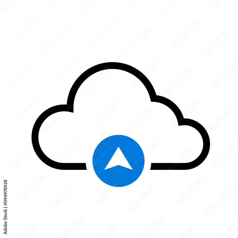 Cloud Upload Icon on transparent background Cloud Upload Icon on transparent background