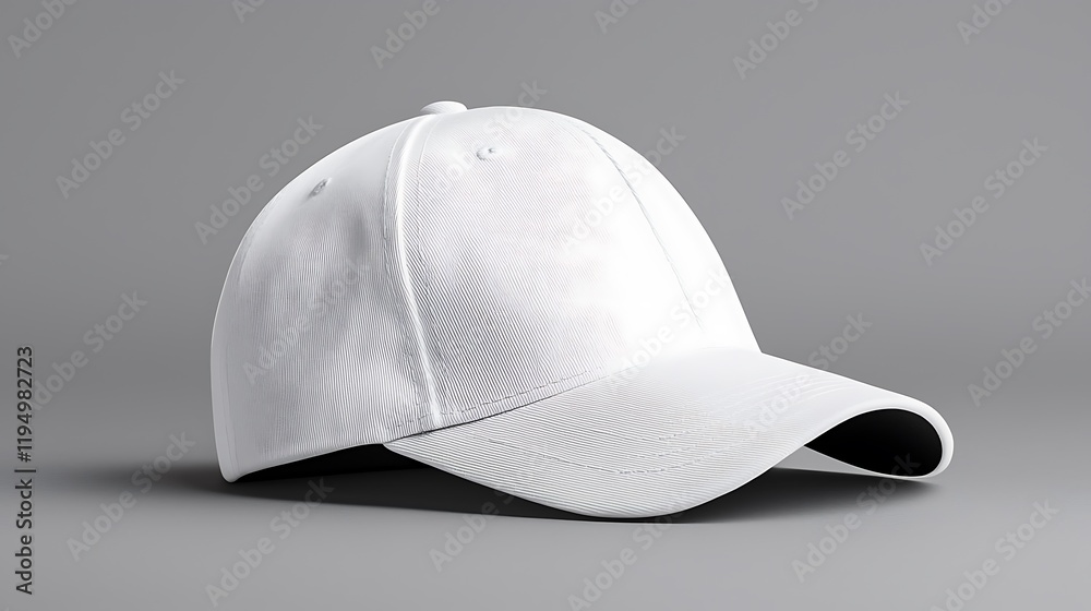 White Baseball Cap with Abstract Texture White Baseball Cap with Abstract Texture