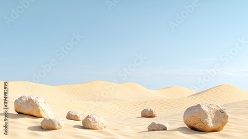 Desert Landscape with Rocks