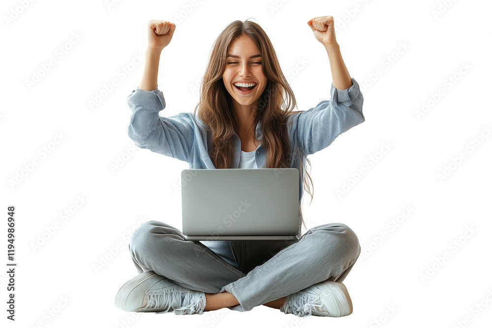 woman with laptop isolated on white woman with laptop isolated on white