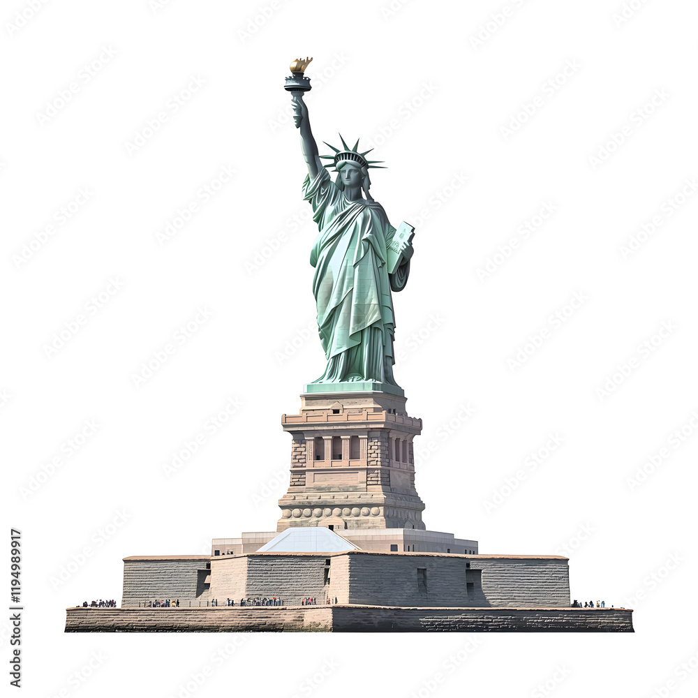 Obraz premium Estatua de la Libertad en Nueva York, EEUU, aislado en fondo transparente. PNG
