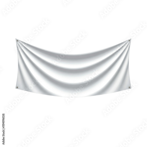 banner, a white vinyl sign was hung. transparent background
