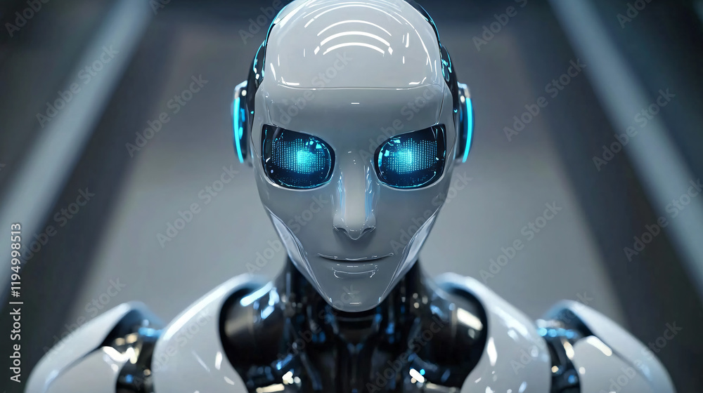 A futuristic industrial robot demonstrating AI-guided precision in assembly tasks. A futuristic industrial robot demonstrating AI-guided precision in assembly tasks.