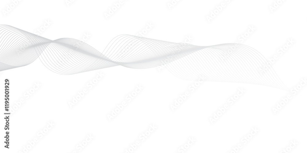 Obraz premium abstract Grey wave line background on white background.
