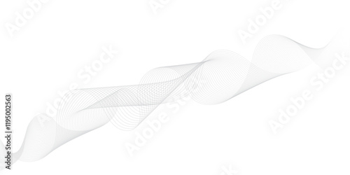 abstract Grey wave line background on white background.