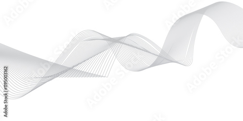 abstract Grey wave line background on white background.