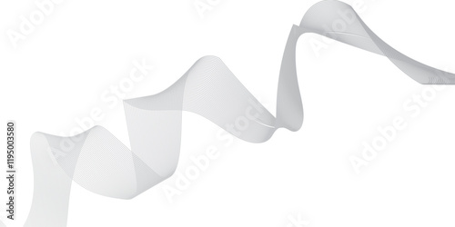 abstract Grey wave line background on white background.