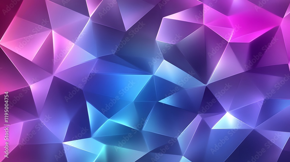 Vibrant abstract shapes in purple and blue hues, colorful light patterns creating a dynamic artistic backdrop for creative projects.