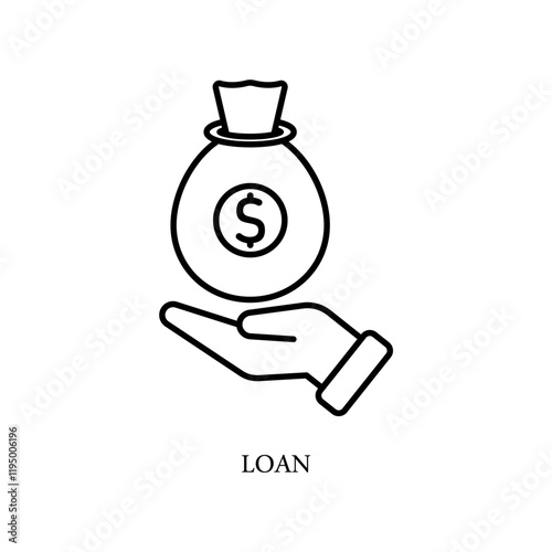 Icon a LOAN, isolated against a clean background.