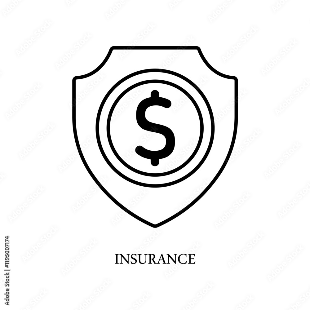 Icon a INSURANCE, isolated against a clean background. Icon a INSURANCE, isolated against a clean background.