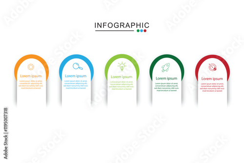 Vector infographic label design with circle infographic template design and 4-5-6 options or steps. Can be used for process diagram, presentations, workflow