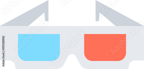 stereoscopic media flat vector web icon