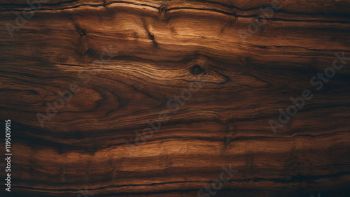 Wooden texture with natural grain and dark brown surface photo