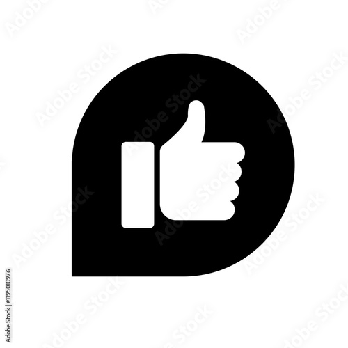 Like feedback icon on transparent background