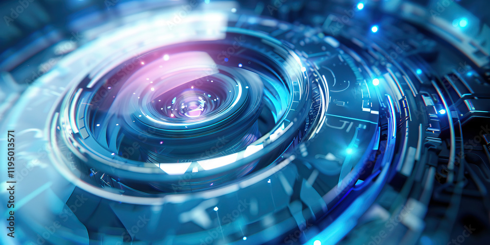 Abstract Rendering of Concentric Technological Mechanism Abstract Rendering of Concentric Technological Mechanism