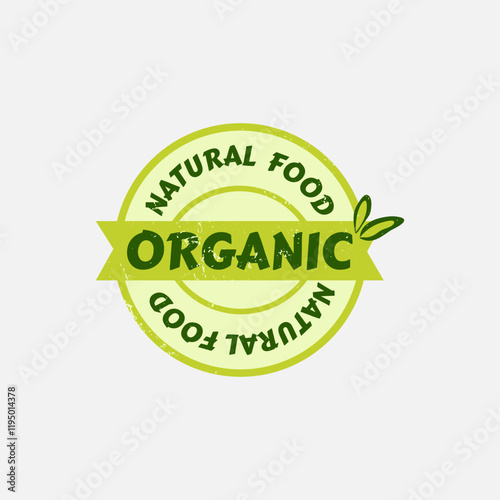 Eco, bio, organic, and natural products sticker, label, badge, and logo. Ecology icon. Logo template with green leaves for organic products. Vector illustration.