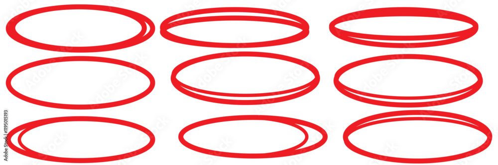 Hand drawn circle highlighter line sketch set. Vector marker circular lines, doodle round circles for message note mark design element. Pencil or pen bubble sketch Hand drawn circle highlighter line sketch set. Vector marker circular lines, doodle round circles for message note mark design element. Pencil or pen bubble sketch