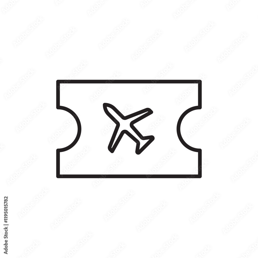 Airline ticket icon Thin line vector Airline ticket icon Thin line vector