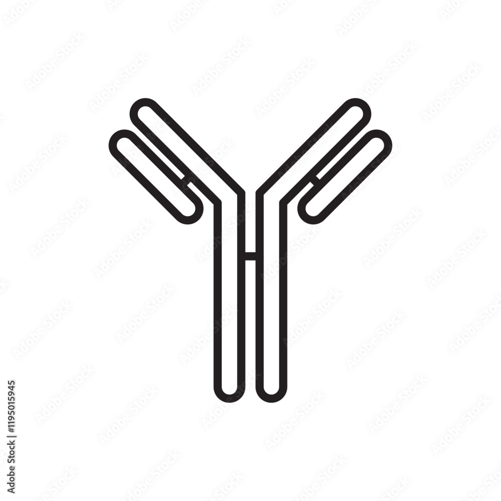 Antibody icon Thin line vector