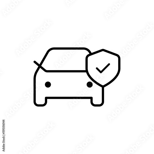 Auto insurance icon Thin line vector