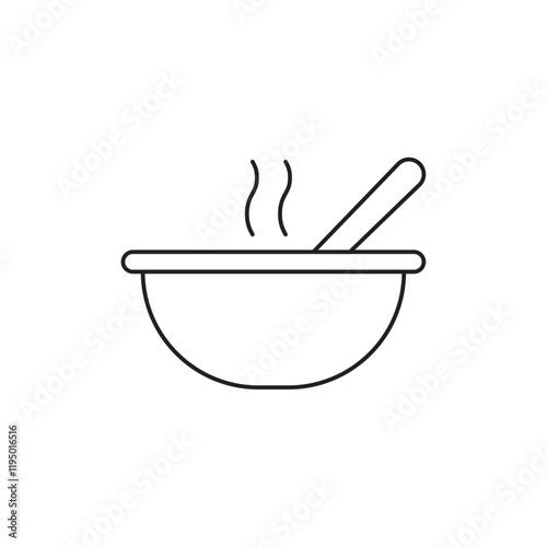 Bowl of soup icon Thin line vector