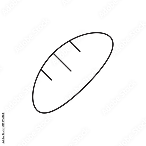 Bread loaf icon Thin line vector