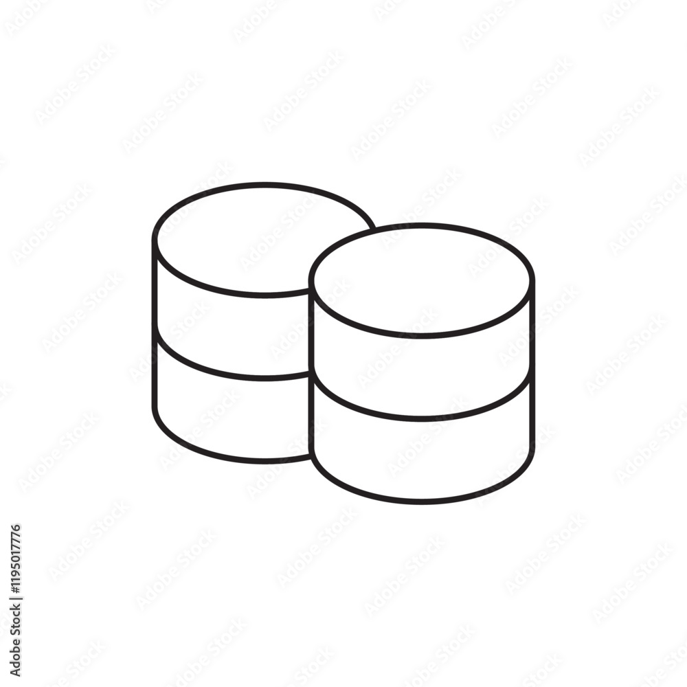 Database icon Thin line vector Database icon Thin line vector
