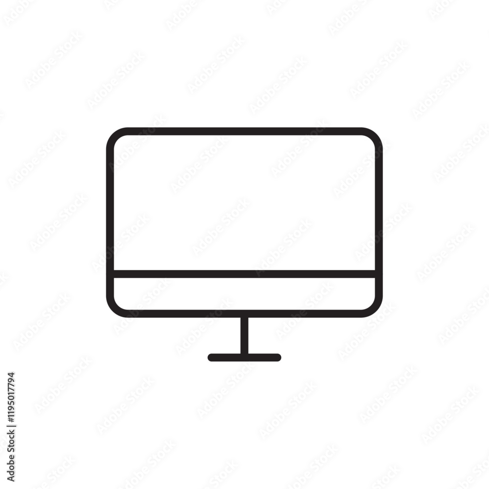 Desktop icon Thin line vector Desktop icon Thin line vector