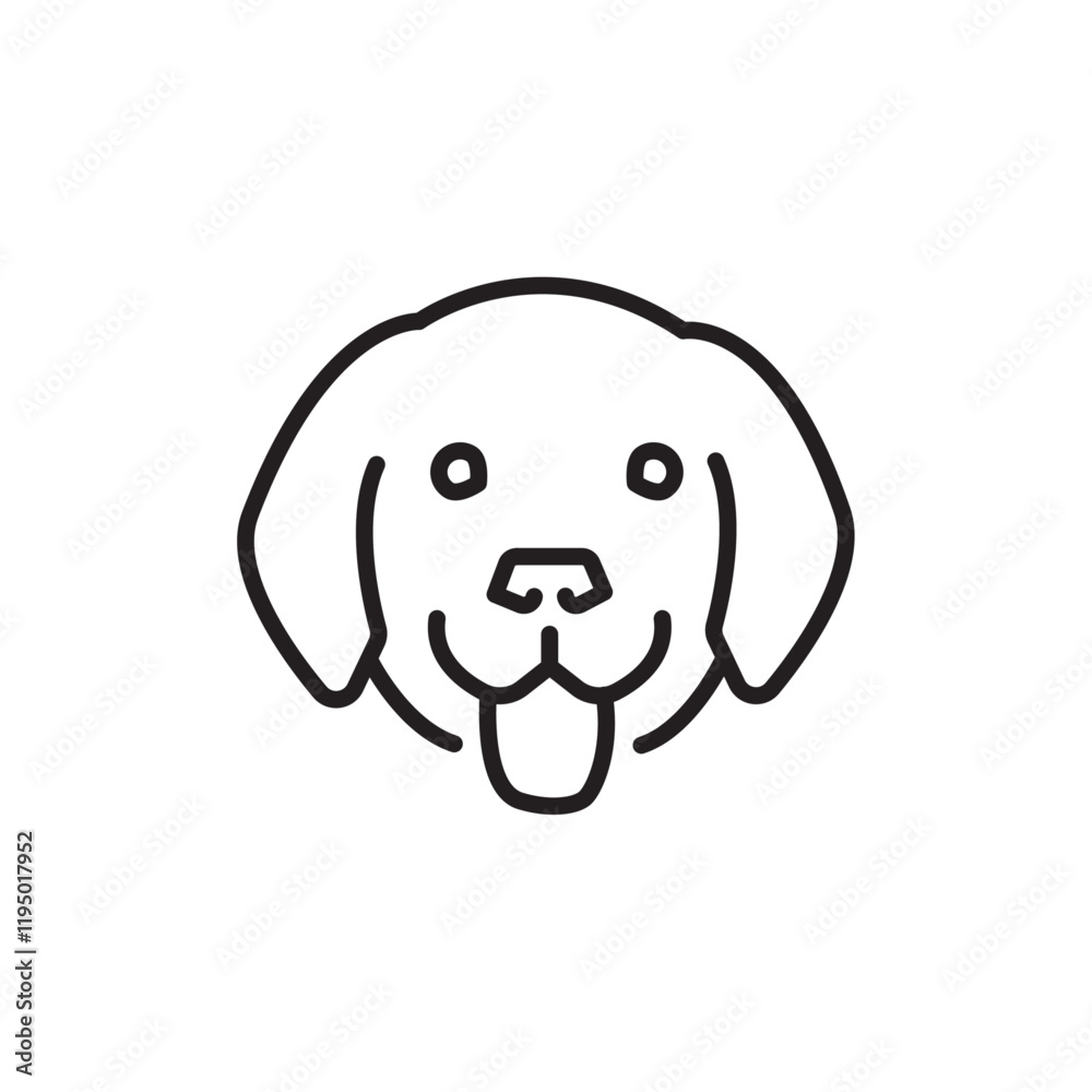 Dog icon Thin line vector