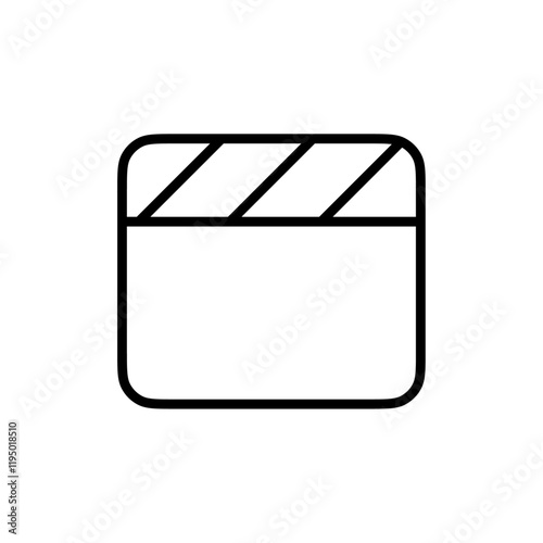 Film clapperboard icon Thin line vector