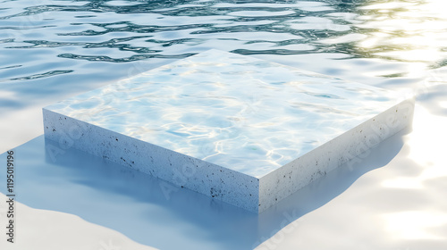 Stones on the water, balance, white background 02
