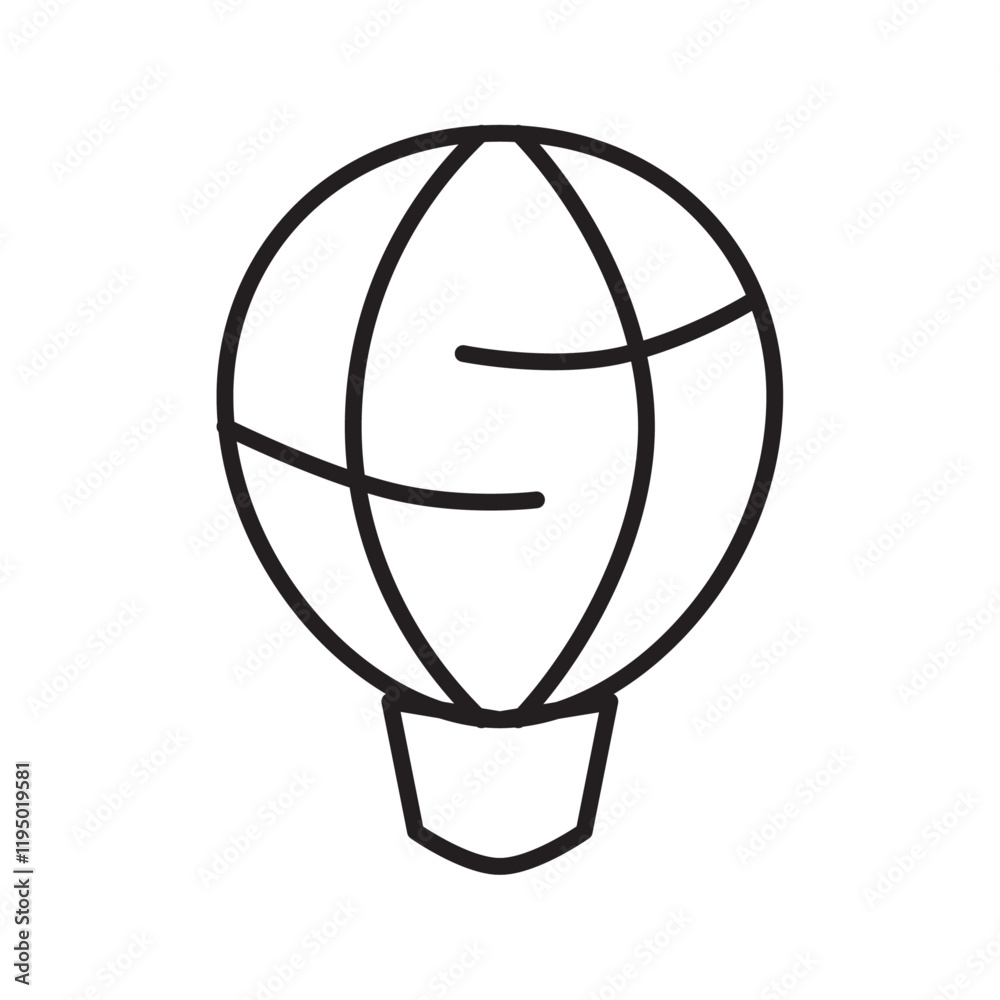 Hot air balloon icon Thin line vector Hot air balloon icon Thin line vector