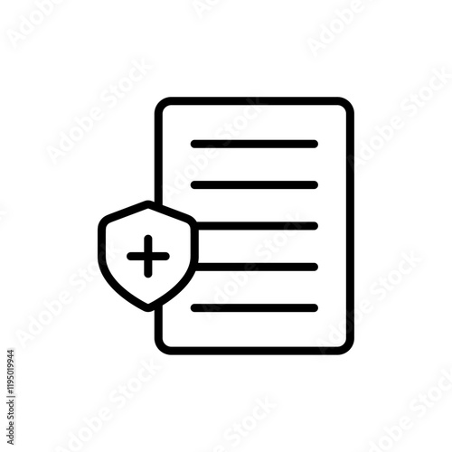 Insurance Claim icon Thin line vector