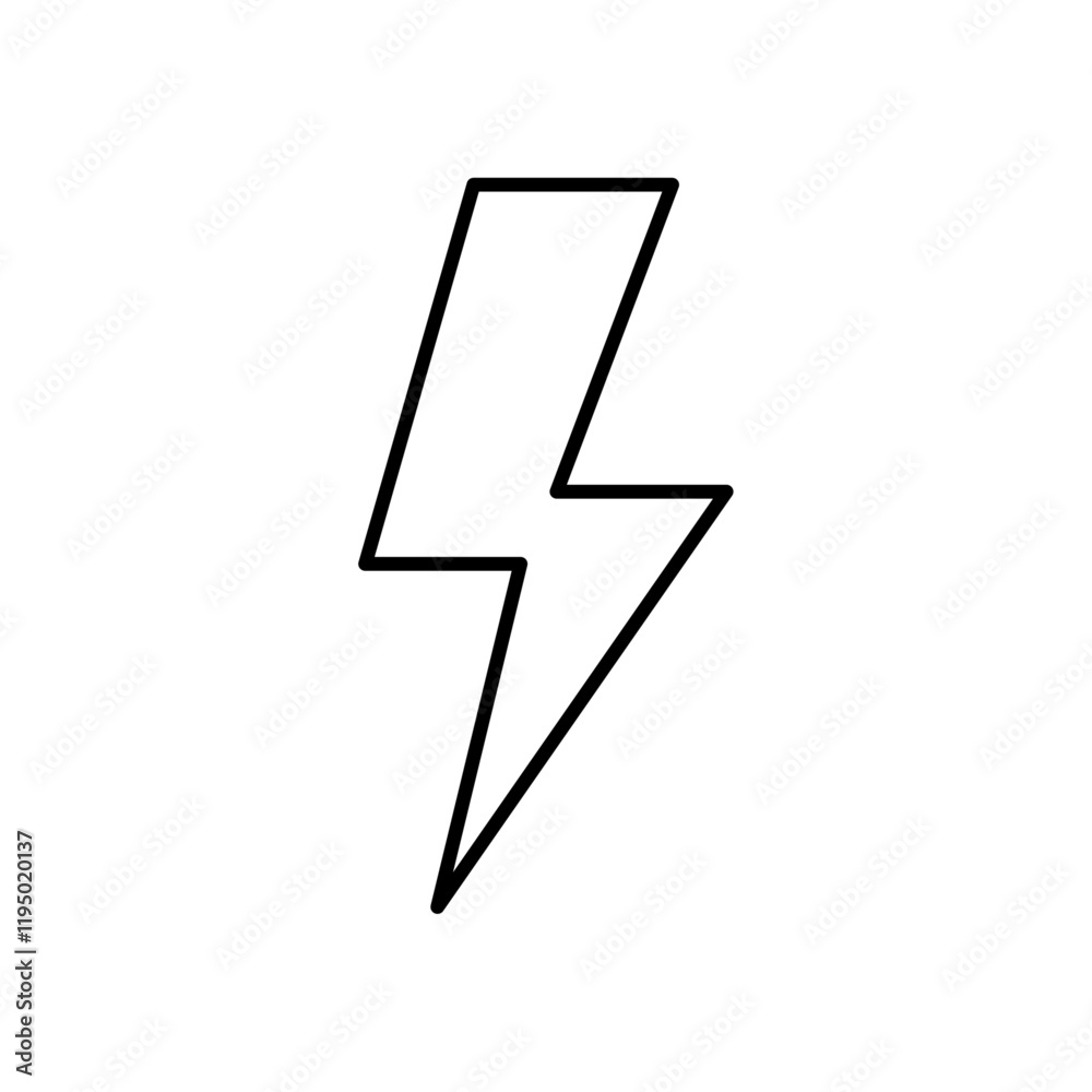 Lightning icon Thin line vector Lightning icon Thin line vector