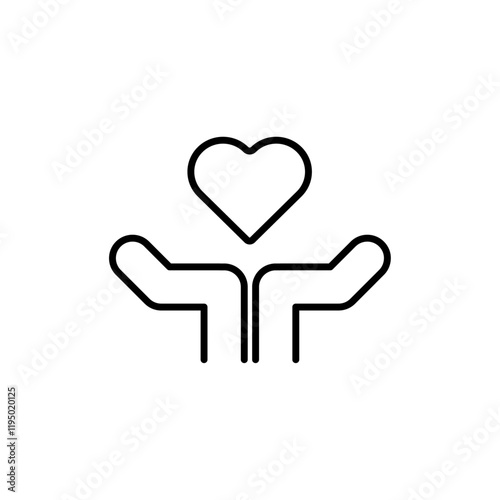 Life insurance icon Thin line vector