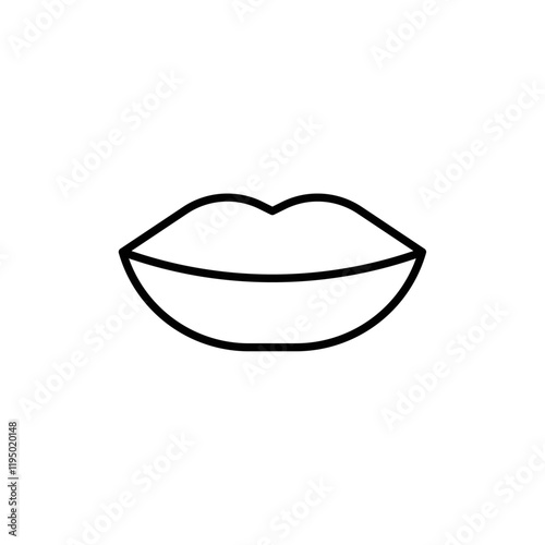 Lips icon Thin line vector