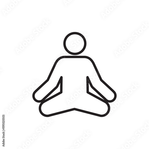 Meditation icon Thin line vector