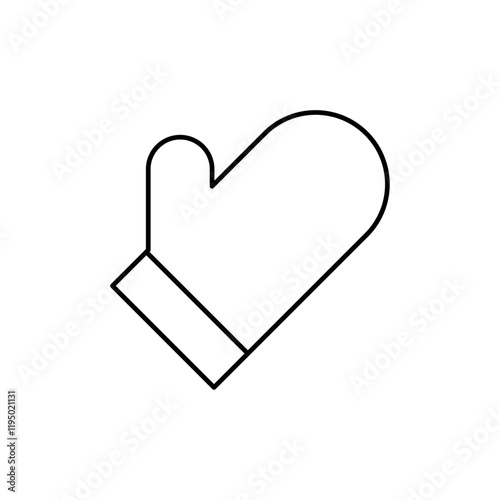 Oven mitt icon Thin line vector