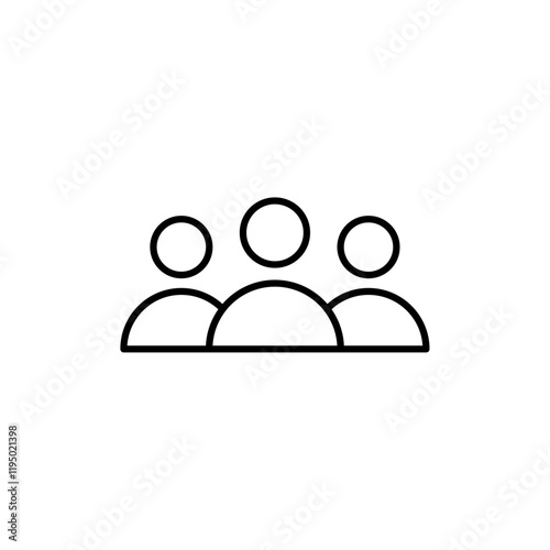People group icon Thin line vector