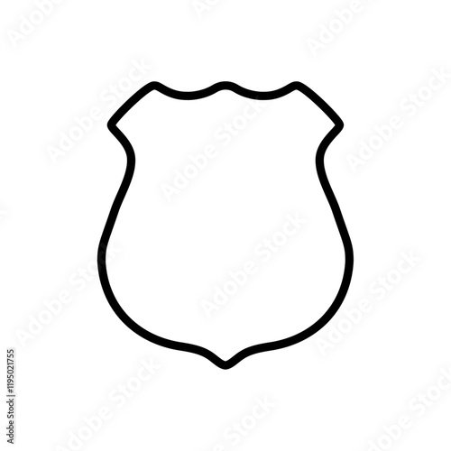 Police badge icon Thin line vector