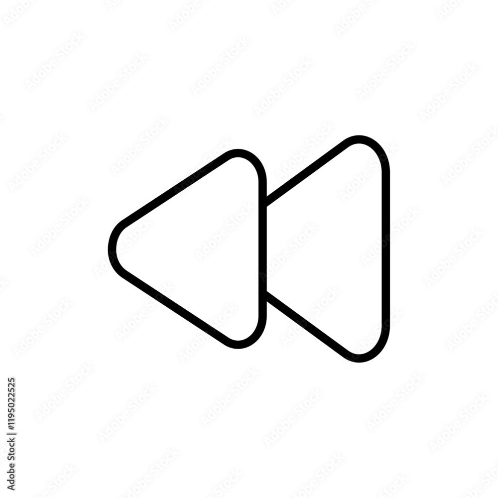 Rewind button icon Thin line vector