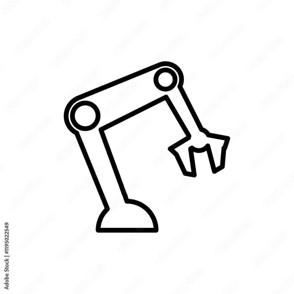 Robot arm icon Thin line vector