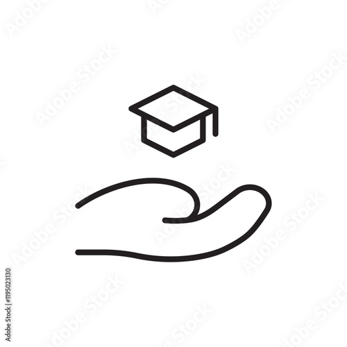 Scholarship fund icon Thin line vector