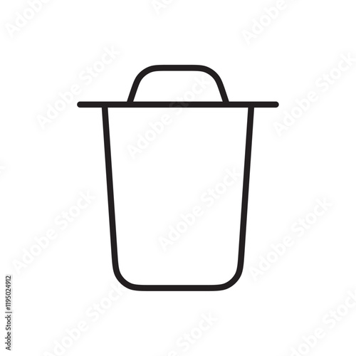 Trash icon Thin line vector
