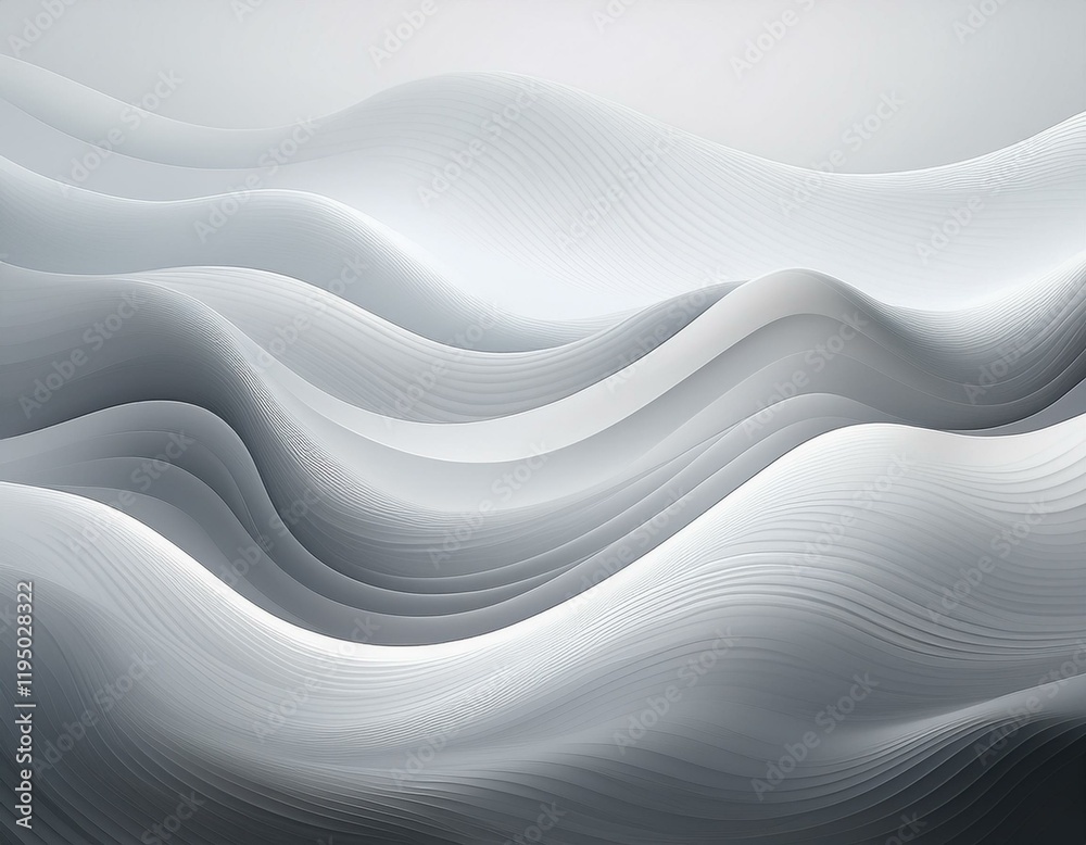 Obraz premium smooth gradient of light gray and white with layered waves