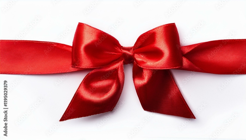 shiny red satin ribbon with red bow isolated on white background shiny red satin ribbon with red bow isolated on white background