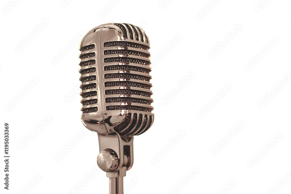 Fototapeta premium vintage microphone isolated on white